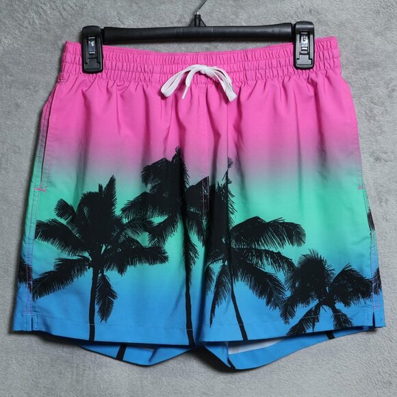 chubbies Other - Chubbies Swim Trunks Shorts Mens Size Medium Pink Blue Palm Tree Ombre Quick Dry